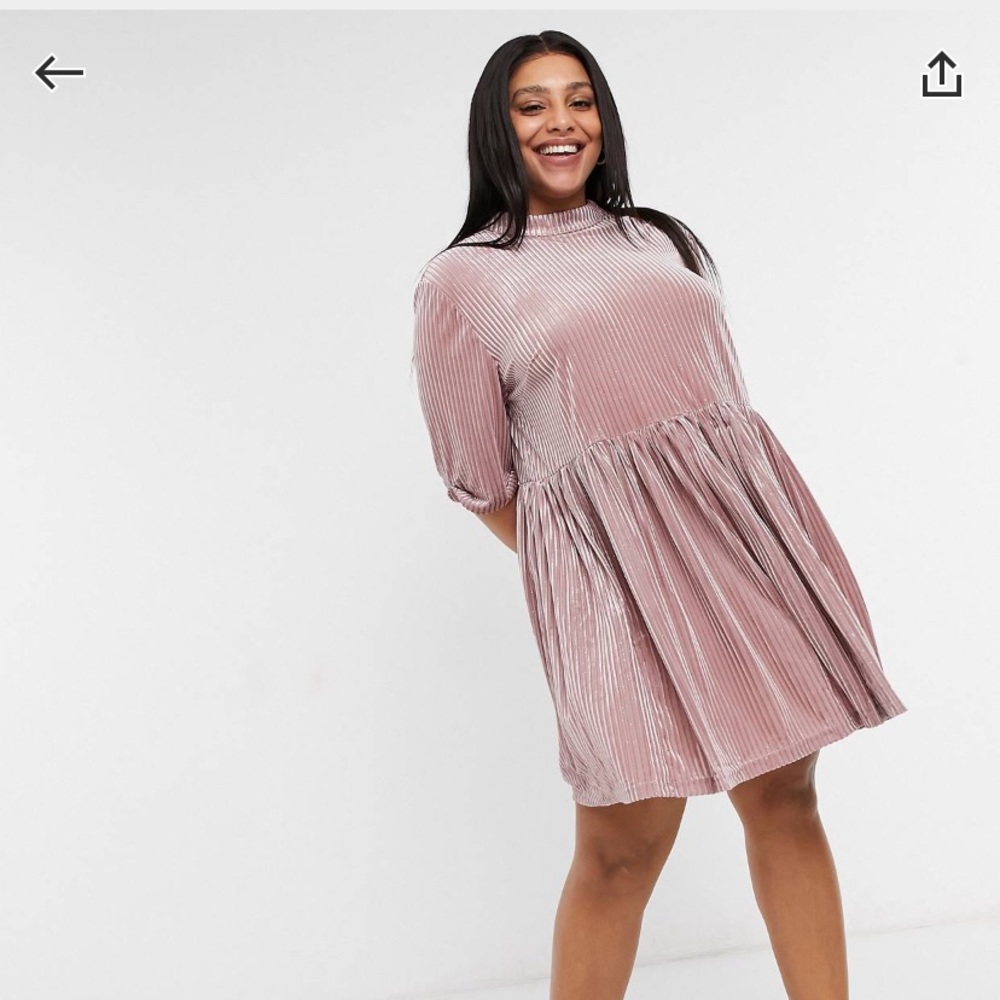 ASOS Blush Velvet Dress size UK20/US16
